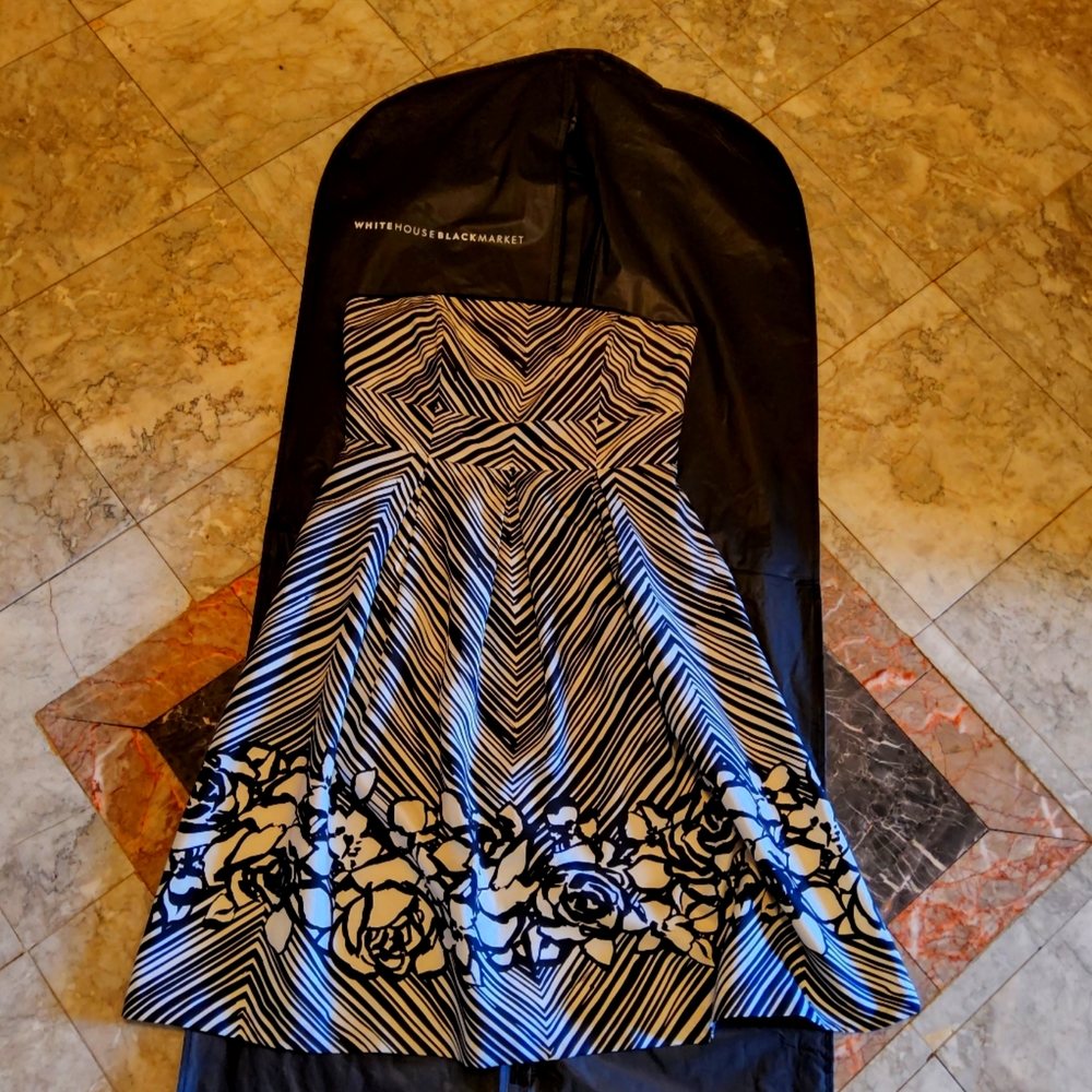 White House Black Market Silk Strapless dress